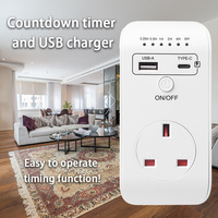 Cowell UD03 UK-Stecker Intelligente Zeitschaltuhr Steckdosensteuerung Automatische Abschaltung Programmierbarer Countdown-Timer-Schalter USB Typ-C CE/ROHS