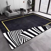 Tapis de salon style minimaliste, abstrait géométrique, absorbant l'eau, antidérapant, isolant thermique, résistant aux taches, facile d'entretien