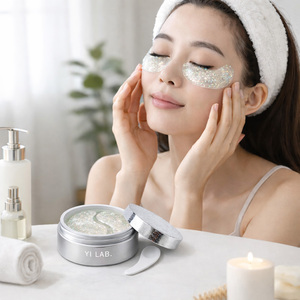 Masque pour les yeux hydratant, nourrissant et rafraîchissant à l'acide hyaluronique microcristallin et à la vitamine C, éclaircissant, pour usage quotidien, marque privée - Product Image 6