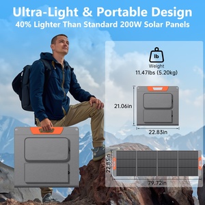 <span class=keywords><strong>Panneau</strong></span> <span class=keywords><strong>solaire</strong></span> portable 200W monocristallin, chargeur <span class=keywords><strong>solaire</strong></span> pliable, adapté au camping, aux voyages, aux camping-cars, au stockage d'énergie mobile - Product Image 2
