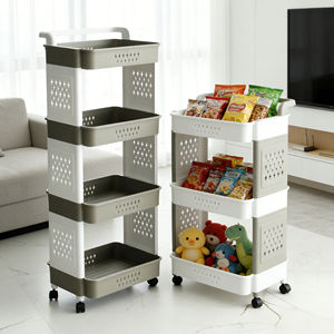 Carrito Rodante Multiusos de Plástico con 3 Niveles, Estante de Almacenamiento Móvil para Cocina, Baño y Sala de Estar - Product Image 1