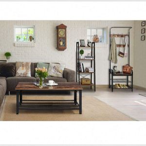 Tavolo Centrale in Stile <span class=keywords><strong>Vintage</strong></span> Americano Semplice e Retrò, <span class=keywords><strong>Scrivania</strong></span> con Contenitore in Legno e <span class=keywords><strong>Metallo</strong></span> Marrone Retrò - Product Image 5