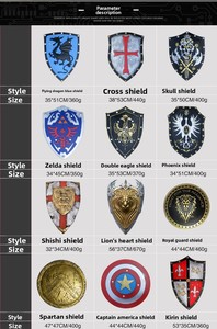 Escudo de Espuma PU com Emblema Triplo de Leão em Relevo para Jogos de Batalha de Crianças, Brinquedo de Escudo de Espuma PU com Cresta de Leão - Product Image 5