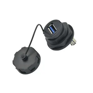 IP67 Usb 2.0 3.0 conector impermeável Cabo Socket Panel Mount Fêmea Fio Tipo-C Micro Usb Connector Sensor