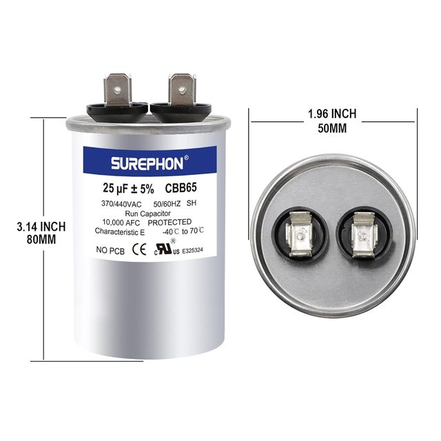 Factory Supply Air Conditioner Parts Round CBB65 25UF Motor Running Capacitors Air Conditioner Capacitor Motor Capacitor