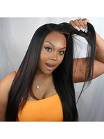 Perruques en cheveux naturels vietnamiens bruts en gros, perruques frontales en dentelle HD 6x4 ultra-lisses couleur naturelle pour femmes noires