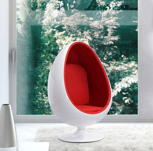 Chaise pivotante <span class=keywords><strong>en</strong></span> forme de <span class=keywords><strong>coquille</strong></span> <span class=keywords><strong>d</strong></span>'<span class=keywords><strong>oeuf</strong></span> <span class=keywords><strong>en</strong></span> FRP créative de style moderne Chaise elliptique à bulles avec boule pointue pour chambre à coucher ou appartement - Product Image 3