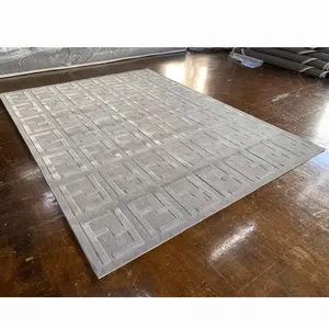 Alfombra de diseño hecho a mano de alta calidad, alfombra gris de alta marca, para sala de estar, 8x10, personalizada