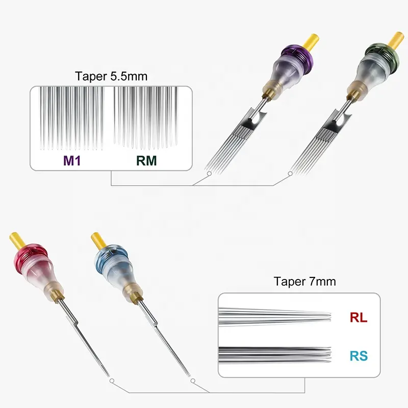 전문 카트리지 바늘 문신 스테인레스 스틸 바늘 잉크 역류 방지 Microblading 문신 바늘