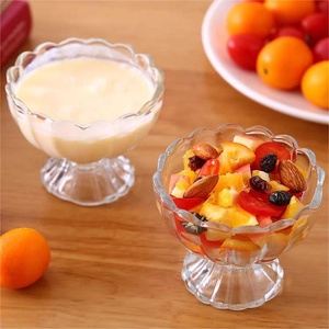 Bicchiere in Vetro Trasparente Spesso a Forma di Loto 150ml per Succo Dessert Insalata Creativo Grazioso Bicchiere per Gelato - Product Image 6