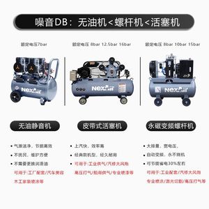 เครื่องอัดอากาศ NexAir แบบไร้น้ำมัน 7 บาร์ แบบพกพาชนิดลูกสูบ สำหรับงานไม้และงานอุตสาหกรรม - Product Image 1