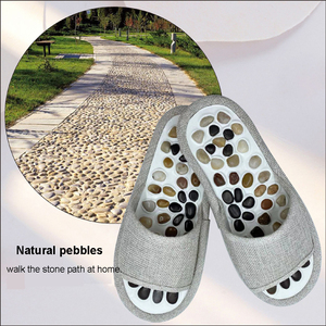 Zapatillas duraderas de piedras naturales de alto pulido pies acupuntura guijarros antideslizantes suelas de EVA para una buena salud - Product Image 5