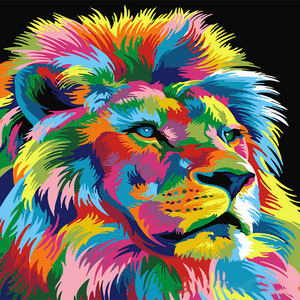 Pintura por Números de Tigres Coloridos Enmarcados, Decoración Moderna para el Hogar, Arte de Pared, Regalo para Niños - Product Image 2