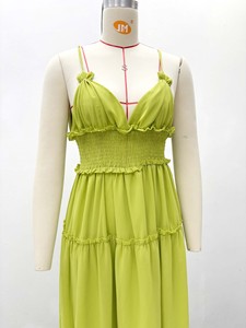 Ropa de Verano para Mujer - Vestidos Elegantes de Color Sólido con Cuello Halter y Cintura Ajustada, Inspirados en la Moda Africana - Product Image 6
