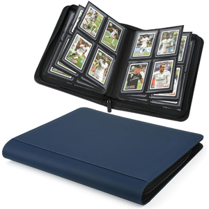 Porte-cartes en PU de qualité supérieure, 4 poches, fermeture éclair, étui de rangement pour cartes à collectionner - Product Image 3
