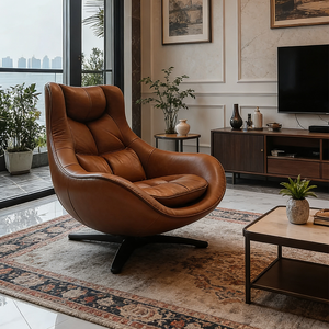 <span class=keywords><strong>Fauteuil</strong></span> pivotant de luxe moderne en <span class=keywords><strong>cuir</strong></span> véritable, dossier haut, ergonomique, pour salon, <span class=keywords><strong>bureau</strong></span>, hôtel - Product Image 1