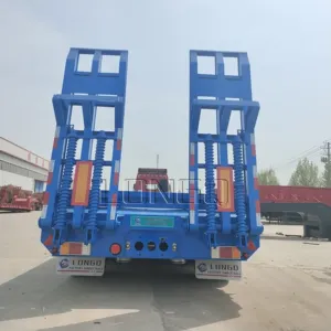 Multi Axle Hydraulic Low Bed Truck Trailer Low Flatbed Loader Drop Deck Trailer Lowboy Trailer For Sale