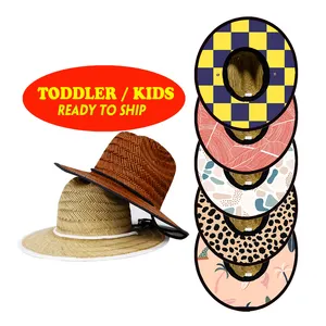 Sombrero de paja personalizado para niños pequeños tejido a mano, sombrero de paja hueco amigable para niños pequeños, sombrero de paja en blanco