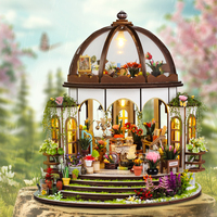Bricolage en bois ciel jardin Miniatures maison de poupée meubles 3D Puzzle assemblage construction jouets modèle avec boîte à musique cadeaux pour enfants