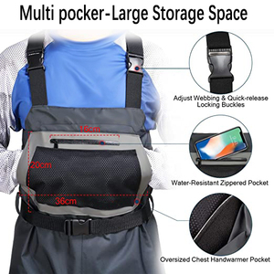 Waders respirants gris imperméables pour la pêche, la chasse, le jardinage, l'agriculture avec de <span class=keywords><strong>grandes</strong></span> poches - Product Image 4