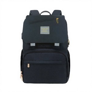 Fashionable Personalized Water Resistant Polyester Canvas Black Baby Diaper Bag <b>Backpack</b> for Mommy Mummy Mom <b>Large</b> - Product Image 2