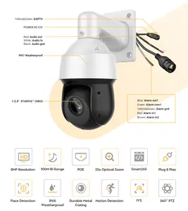8MP HD 25X zoom outdoor Security IP Human Car autoTrack CCTV 4g Starlight ptz camera sistema di allarme OEM Dahua Network Camera
