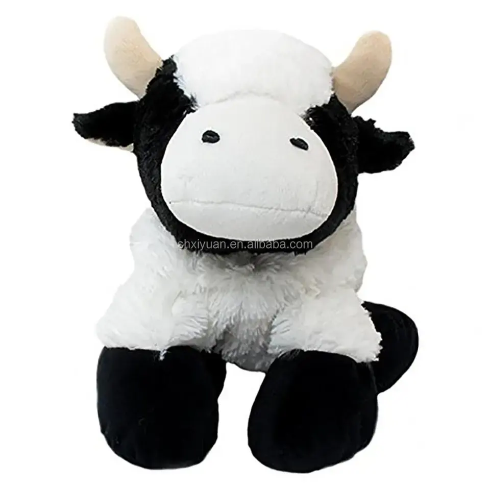 Wholesale soft toys for kids plush white and black holstein cow
