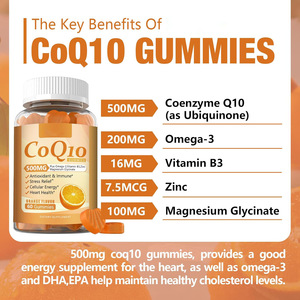 Gomitas de Coenzima Q10 con Sabor a Naranja, Impulso de Energía y Salud, Suplemento Dietético, Refuerzo Inmunológico Herbal, Nootrópicos para el Sueño, Multivitamínico - Product Image 3