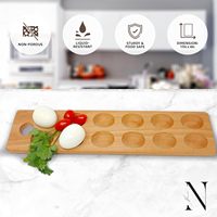 Holzplatte für Gefüllte Eier, Beidseitig Nutzbare Holzplatte für Gefüllte Eier, Holz-Charcuterie-Brett, Holz-Serviertablett für Partys
