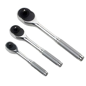 Ratchet Wrench Set 3 Piece Metric Chrome Vanadium Steel Industrial Grade Manual Single End Hex Smooth Handle - Product Image 5