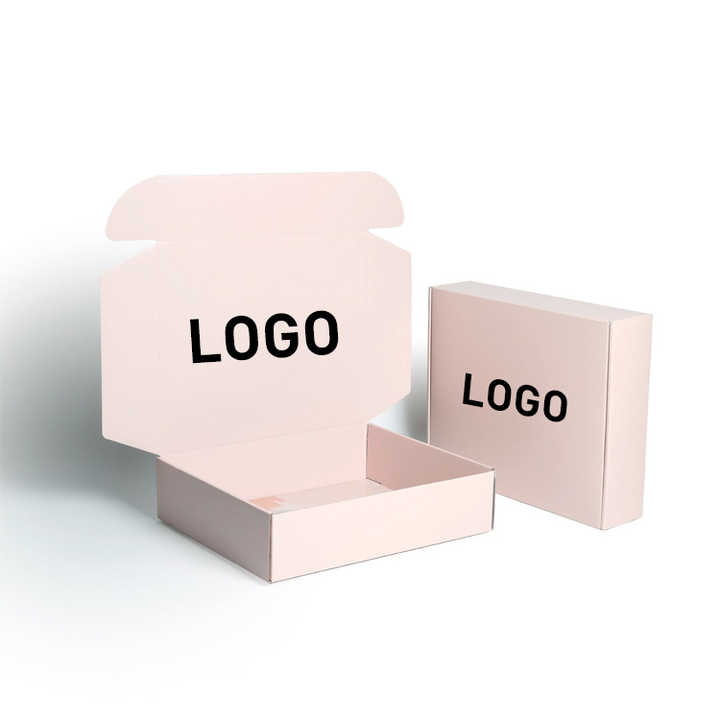 Ecofriendly biodegradable corrugated shipping box pink mailer