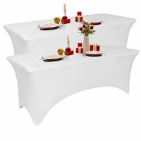 Nappe extensible noire en spandex TY de 6 pieds, universelle, ajustée, rectangulaire, pour mariage, salon professionnel, stand de vente