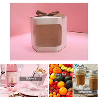 Boîte à gâteaux emballage sacs en papier fenêtre transparente boîtes à bonbons gâteau avec fenêtre en PVC transparent boîte cadeau d'anniversaire présente bonbons Pack