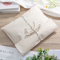 Sac à cordon en coton Beige naturel recyclable 100% écologique avec Logo marque imprimée pour cadeau petite pochette à poussière personnalisée