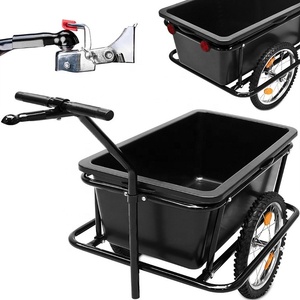 Grand plateau en plastique <span class=keywords><strong>Chariot</strong></span> à main Outil utilitaire Transport <span class=keywords><strong>Chariot</strong></span> à bagages Vélo Cargo Remorque - Product Image 5