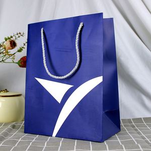 New Red logo Print Packaging Christmas Candy Chocolate Gift Clothing Cosmeti Paper Bags With Carrying Handles - Product Image 1