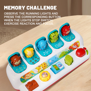 Jouet éducatif Montessori en plastique pour bébé Zhorya Animal Button <span class=keywords><strong>Popup</strong></span> Hide and Seek, développe la motricité fine - Product Image 2