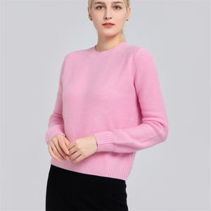Оптовая продажа от производителя, женские свитера 100% из чистого кашемира, зимние толстые вязаные повседневные стильные однотонные с узором для осени/зимы - Product Image 1