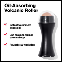 Outil de soin du visage Mini rouleau de jade réutilisable pour le visage à la maison ou en déplacement Rouleau volcanique absorbant l'huile pour le massage