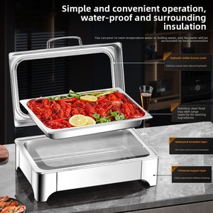 Calentador de Buffet Eléctrico Exclusivo Transfronterizo, Estufa Buffet de Acero Inoxidable, Calentador de Alimentos Hidráulico Comercial para Hoteles - Product Image 2