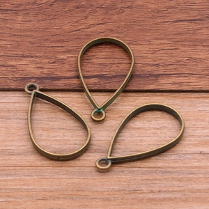 Ciondolo a Goccia in 5 Colori, Cornice Vuota per Collana e Bracciale, Accessorio Fai-da-Te 38*20mm - Product Image 6