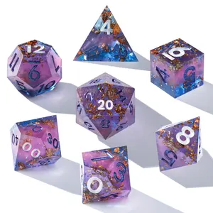 Dungeons and Dragons Dice Set Handmade Sharp Edge 7 Resin DND Die dice for RPG Game