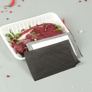 แผ่นซับน้ำสีขาว ซุปเปอร์ซับ สำหรับปลา อาหารทะเล เนื้อสัตว์ แบบใช้แล้วทิ้ง ขนาด 170x100 มม. 3000 ชิ้น/กล่อง 60 มล./ชิ้น สีขาว, สีดำ รุ่น MY-B170100-01 - Product Image 1