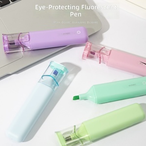 Wholesale Bulk Custom Liquid Highlighter Oblique Morandi Cute Kawaii Cartoon Marker Gel Pen Set Logo School TY Brand 12-Color