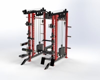 Equipo de gimnasio comercial Cable multifuncional Crossover Power Rack Smith Machine con Banco ajustable