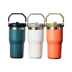 Botella de agua con aislamiento al vacío, vaso de paja con tapa de tornillo, reutilizable, a prueba de derrames y fugas - Product Image 1