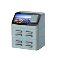 Station de location de batteries externes pour restaurants à 8 emplacements avec écran publicitaire et terminal de point de vente, compatible ordinateur portable, appareil photo, montre connectée, capacité de charge 5000 mAh, 4G+WiFi