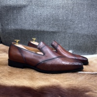 Mocassins pour hommes en cuir véritable, chaussures à enfiler pour affaires et décontracté, mocassins de luxe discrets, 1 paire MOQ