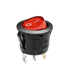 Kcd1 on/off 3-pin 2 vị trí Snap 10A/125V, 6A/250V Red LED vòng thuyền Rocker chuyển đổi