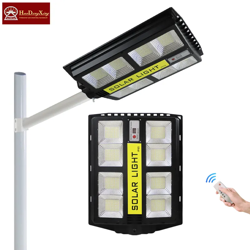 60W & 120W ABS intégré télécommande extérieure solaire jardin et lampadaires économie d'énergie LED émission blanche